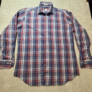 Peter Millar Shirt Men Medium Multicolor Plaid 100% Cotton Long Sleeve Button-Up
